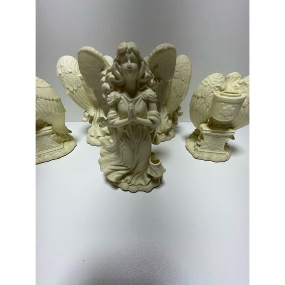 Partylite Taper Candle Holder Figurine Retired Set of Five Bisque Porcelain - Picture 5 of 6